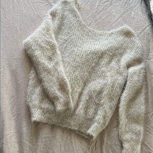 Cozy Cream Twisted back Sweater